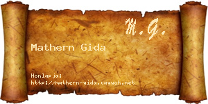 Mathern Gida névjegykártya